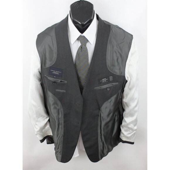 Banana Republic Men Jacket Blazer Sport Coat 2 Button Wool Canada Gray Sz 44 R - Picture 10 of 16